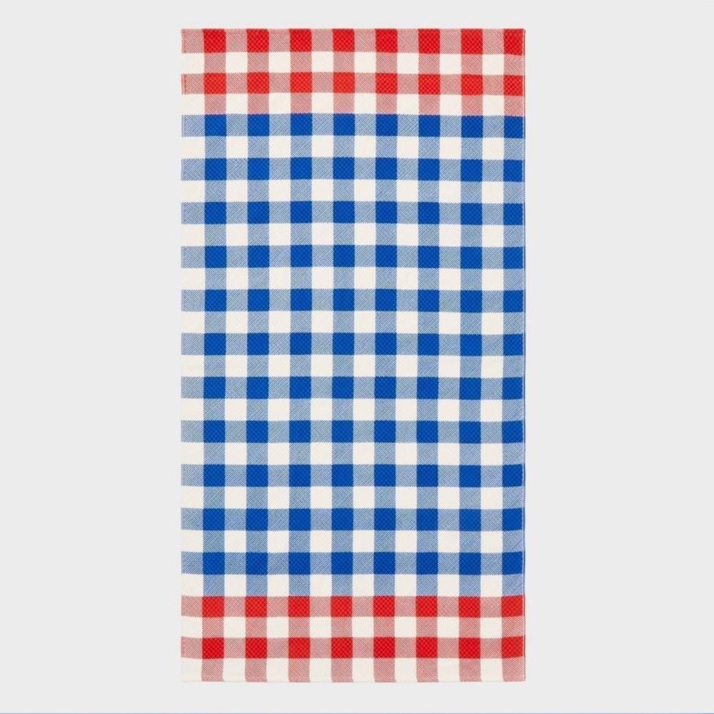2 Pack Gingham Red White Blue Beach Towels
Room Essentials
36 x 72 
New with Tag